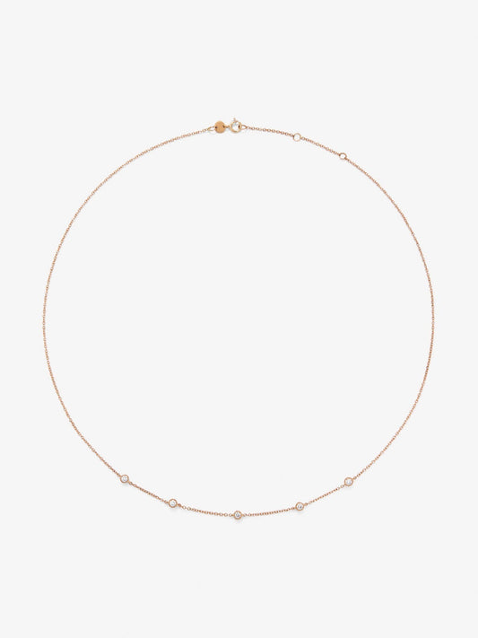 Collar gargantilla de oro rosa de 18K con diamantes