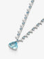 Collar rivière de oro blanco de 18K con aguamarina en talla pera de 5,88 cts,38  aguamarinas en talla brillante con un total de 5,41 cts y 114 diamantes en talla brillante con un total de 6,27 cts