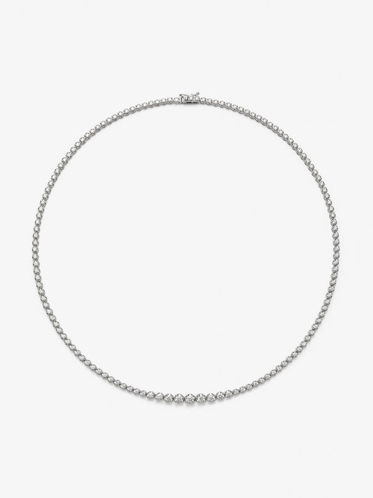 Collar rivière de oro blanco de 18K con 111 diamantes en talla brillante con un total de 2,86 cts