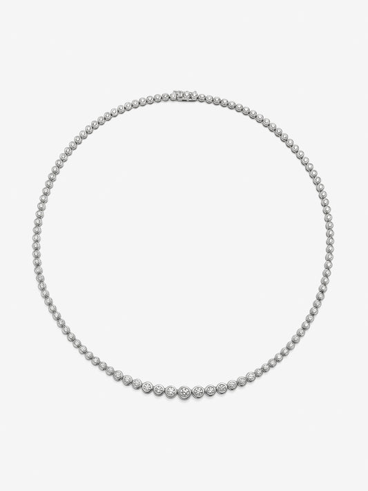 Collar rivière de oro blanco de 18K con 110 diamantes en talla brillante con un total de 4,89 cts