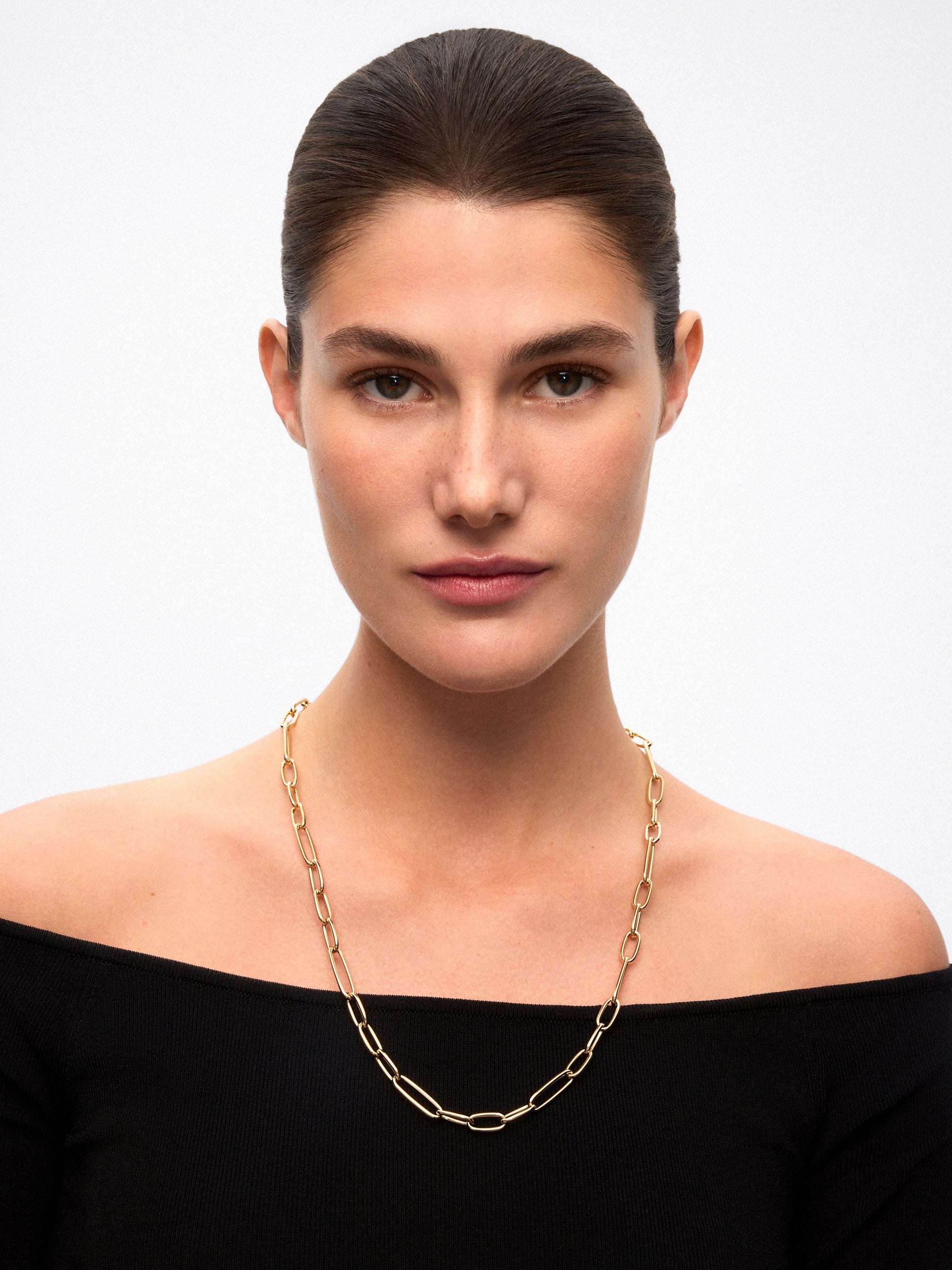 Collar corto eslabones de oro amarillo de 18K (60cm)