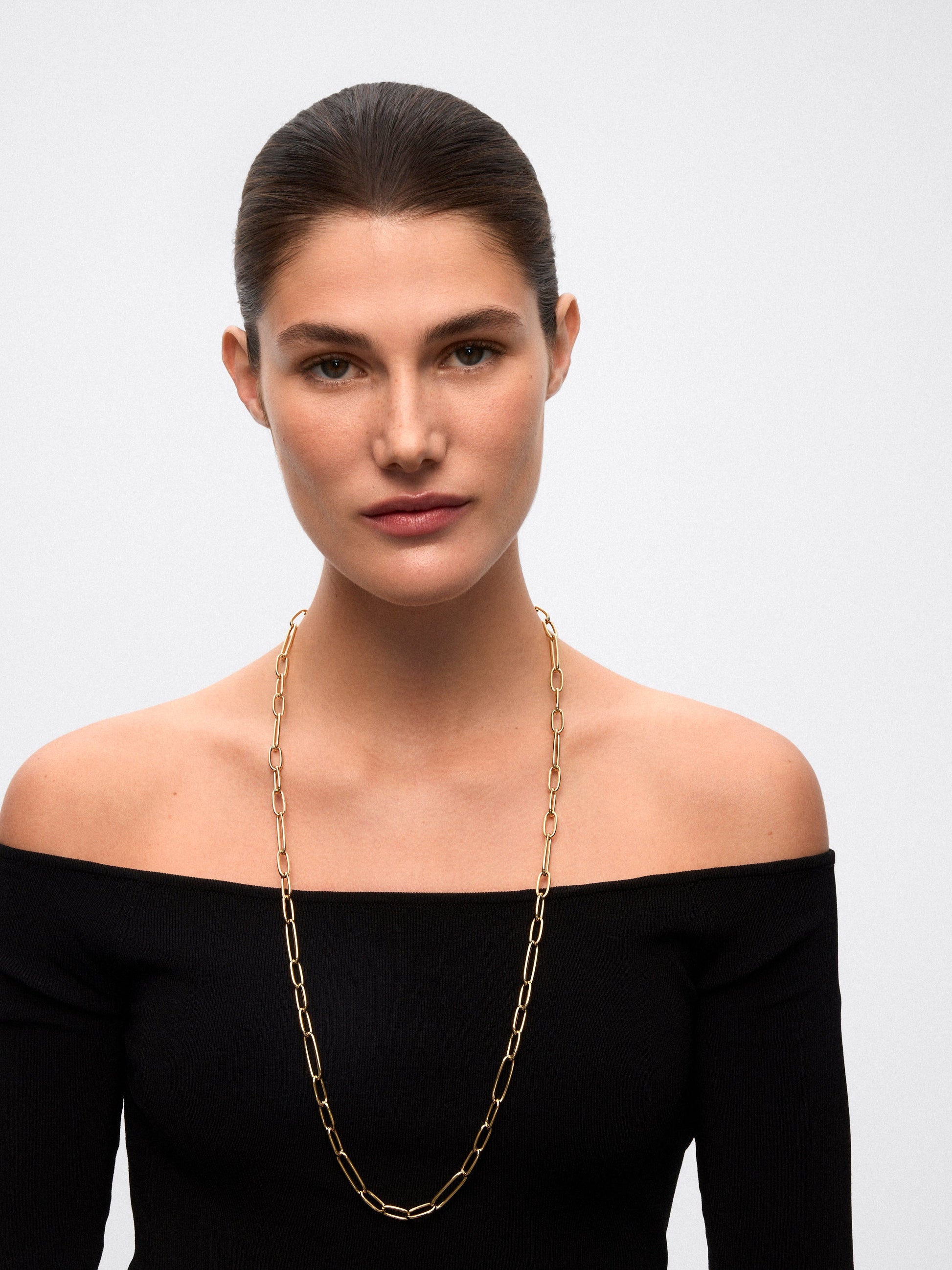 Collar largo eslabones de oro amarillo de 18K (80cm)