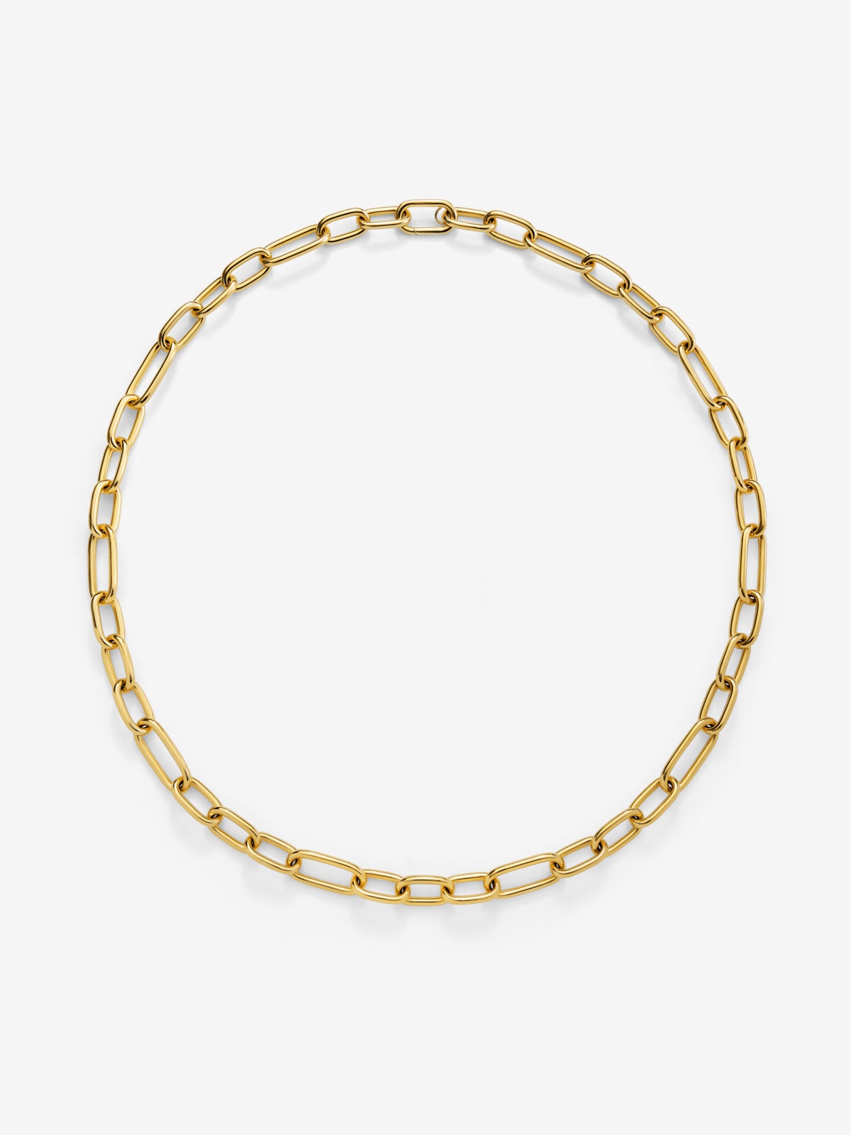 Collar largo de eslabones grandes de oro amarillo de 18K
