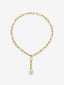 Collar de eslabones de oro amarillo de 18K con perla australiana de 11,5 mm