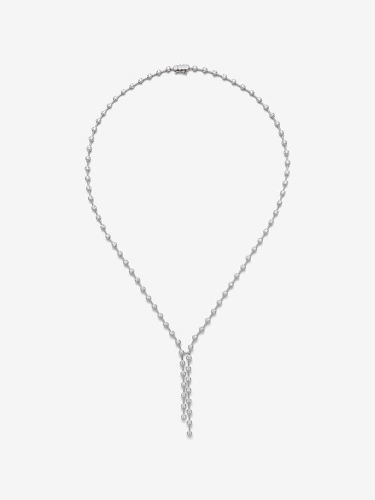 Colgante rivière de oro blanco de 18K con 84 diamantes en talla brillante con un total de 2,94 cts
