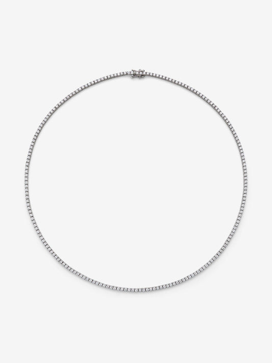 Colgante rivière de oro blanco de 18K con diamantes en talla brillante con un total de 4,13 cts