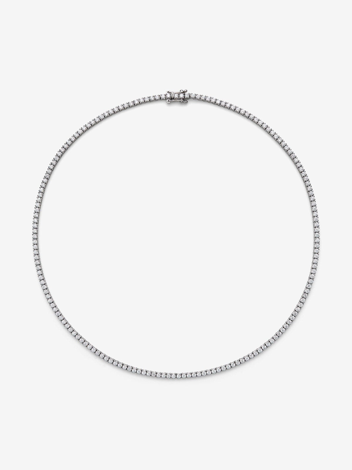 Colgante rivière de oro blanco de 18K con diamantes en talla brillante con un total de 6,25 cts