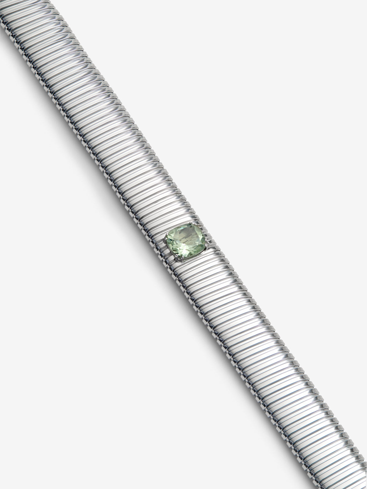 Collar tubogas de plata 925 con amatista verde