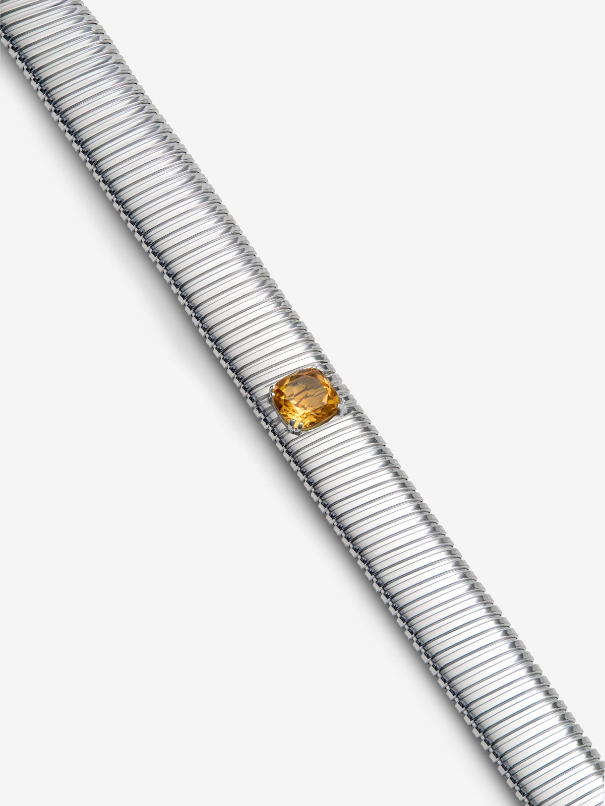 Collar tubogas de plata 925 con cuarzo citrino amarillo