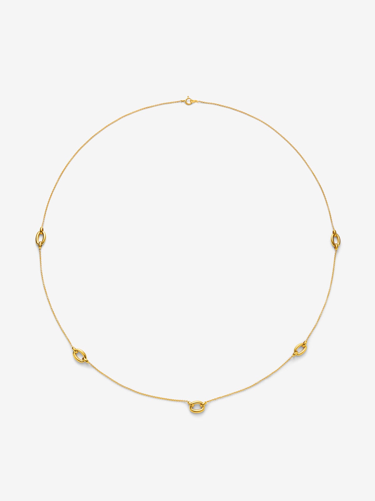 Collar largo mini eslabones de oro amarillo de 18K