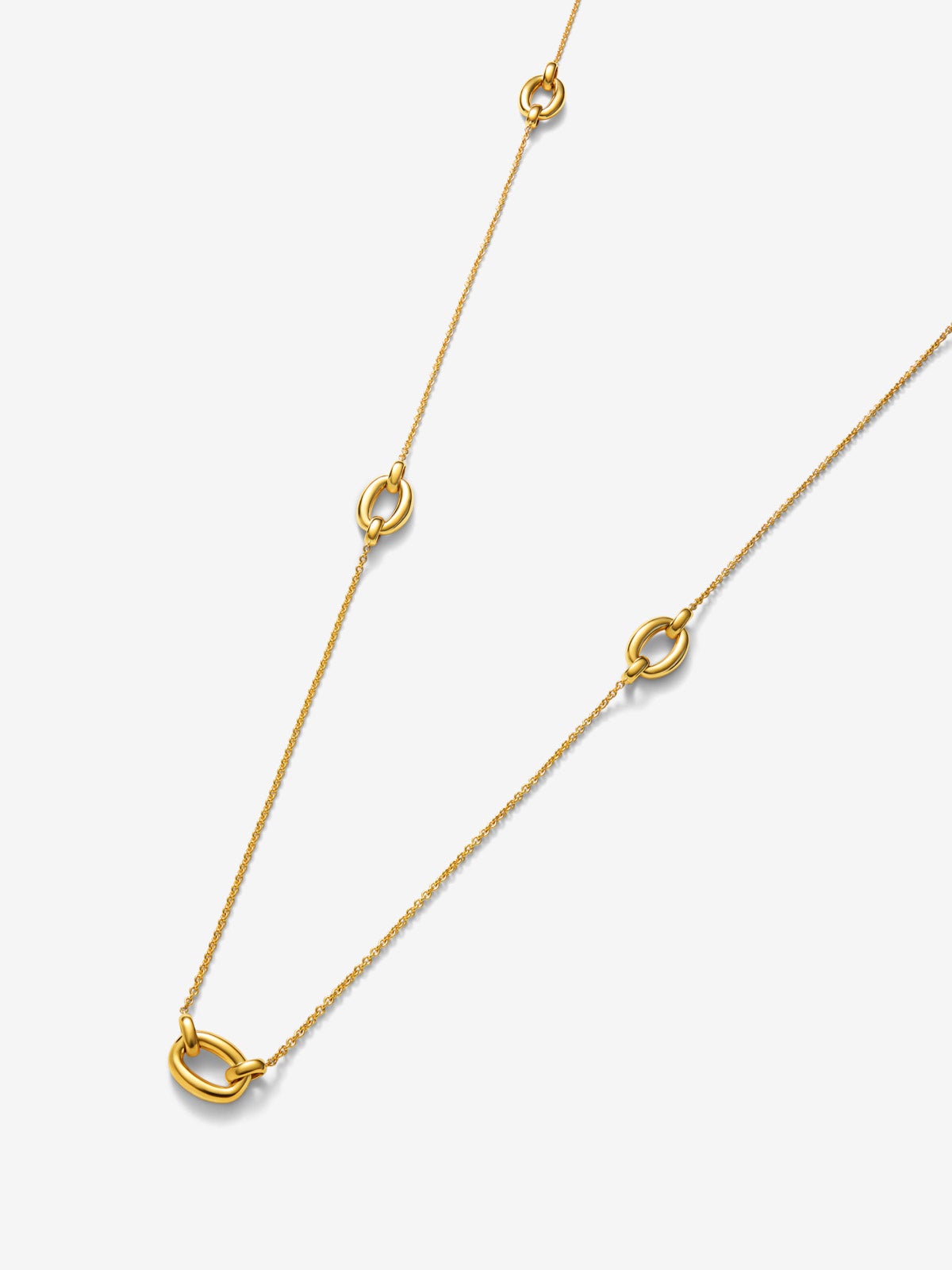 Collar largo mini eslabones de oro amarillo de 18K