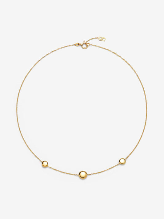 Collar de oro amarillo de 18K con motivos de esferas