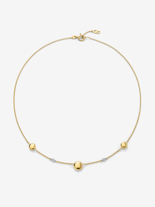 Collar de oro amarillo de 18K con motivos de esferas