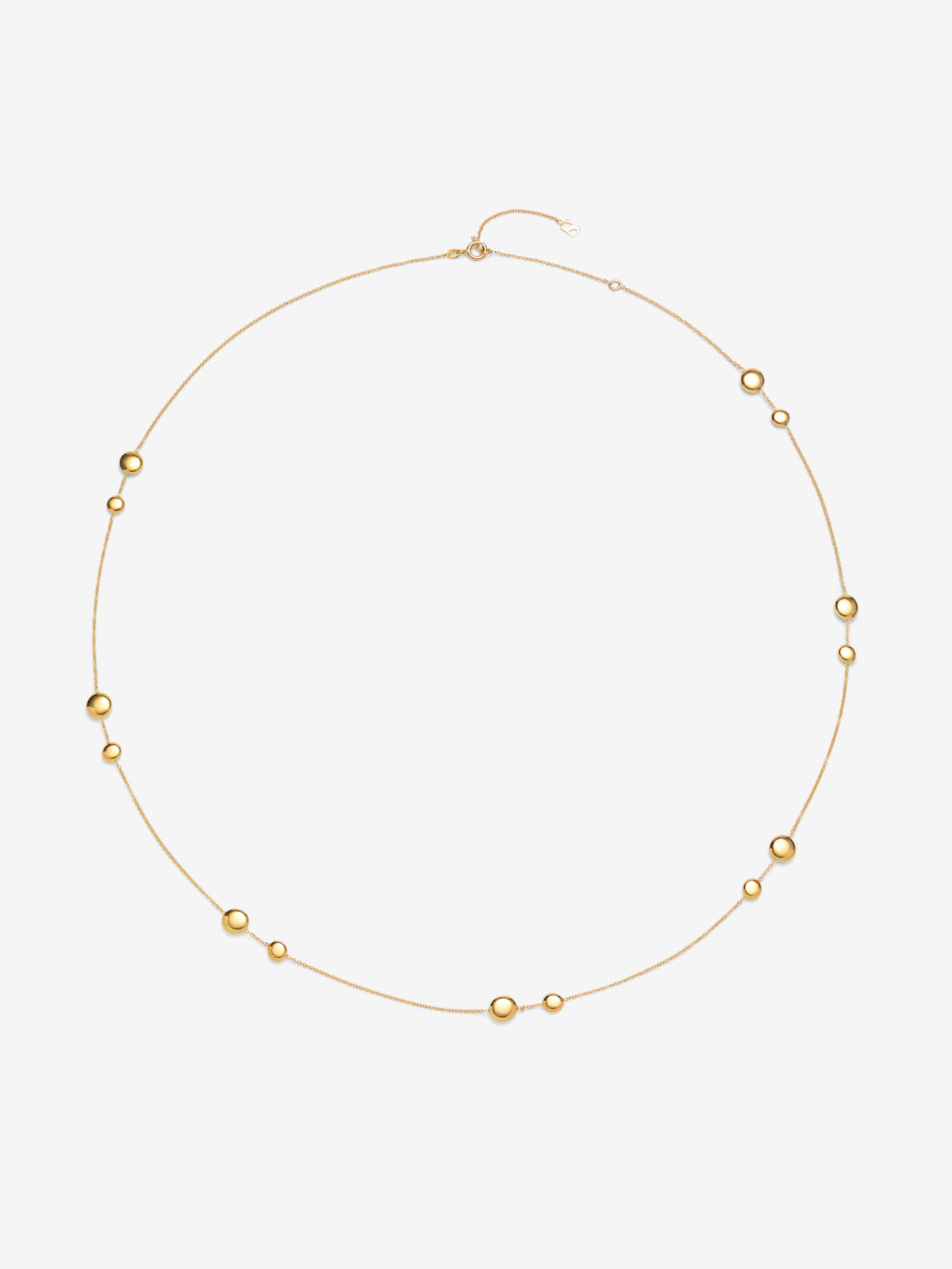 Collar de oro amarillo de 18K con 6 diamantes en talla brillante con un total de 0,21 cts y motivos de esferas