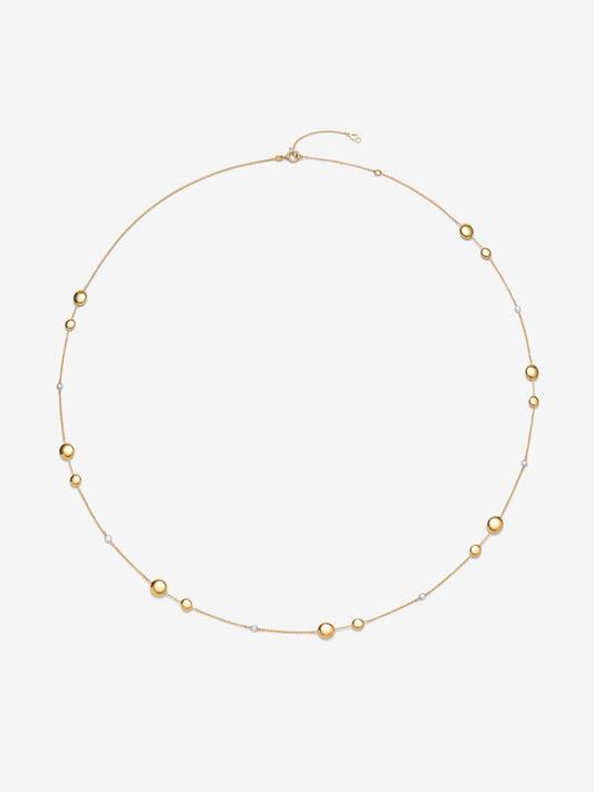 Collar de oro amarillo de 18K con 6 diamantes en talla brillante con un total de 0,21 cts