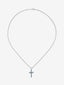 Colgante de cruz de plata 925 con 11 topacios azul london en talla brillante con un total de 0,49 cts