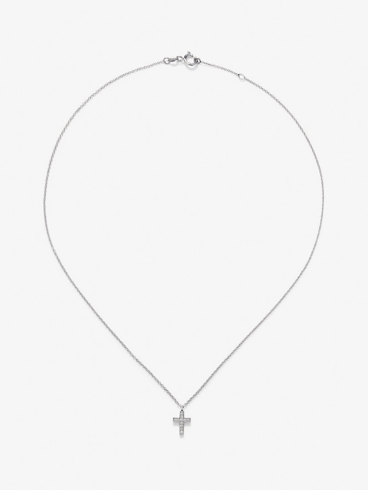 Colgante de oro blanco de 18K con 11 diamantes en talla brillante con un total de 0,07 cts