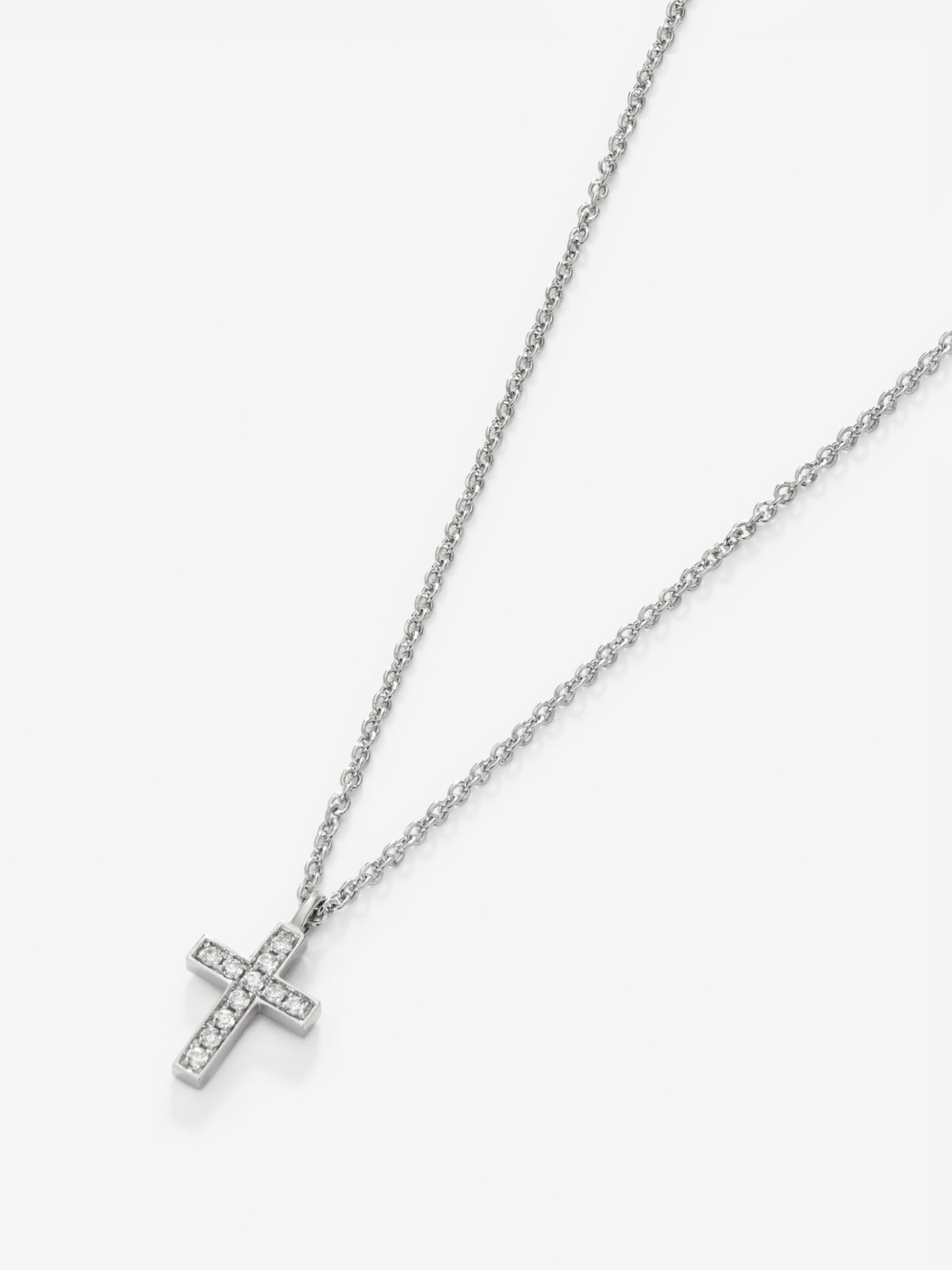Colgante de oro blanco de 18K con 11 diamantes en talla brillante con un total de 0,07 cts
