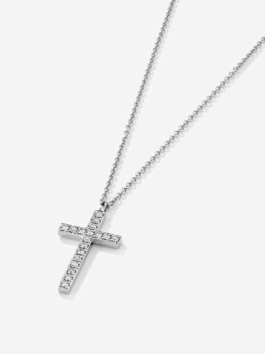 Colgante de oro blanco de 18K con 18 diamantes en talla brillante con un total de 0,33 cts
