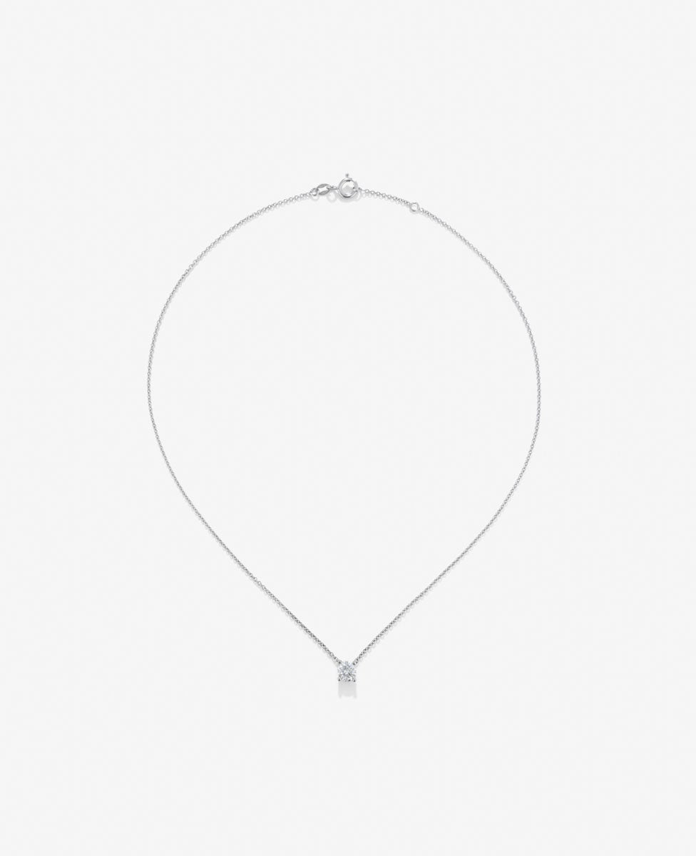 Colgante de oro blanco de 18K con diamante en talla brillante de 0,2 cts