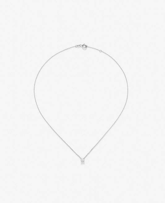 Colgante de oro blanco de 18K con diamante en talla brillante de 0,2 cts