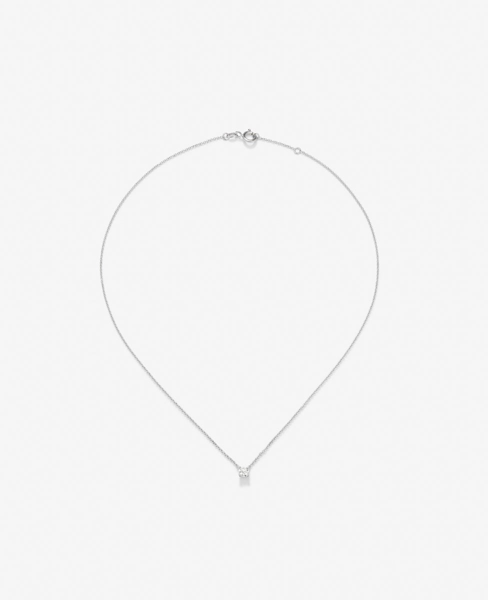 Colgante de oro blanco de 18K con diamante en talla brillante de 0,2 cts