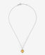 Colgante de plata 925 con cuarzo citrino en talla cushion de