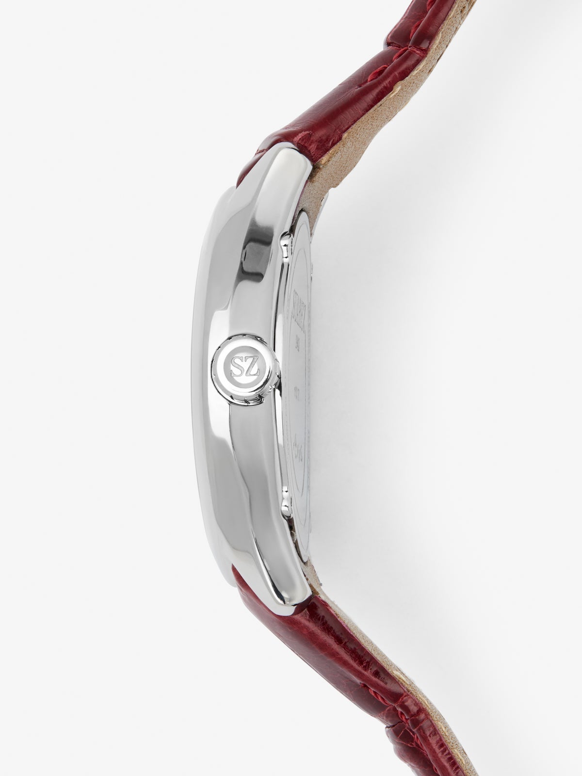 Reloj de acero inoxidable y pulsera de piel, con cristal de zafiro y movimiento de cuarzo