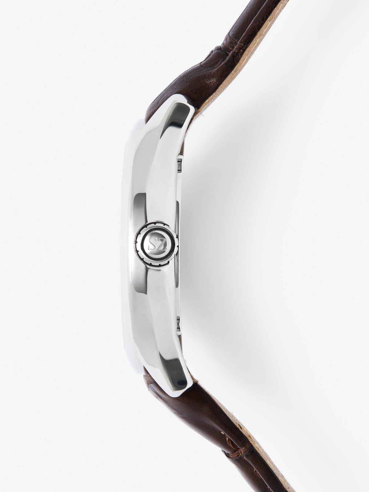 Reloj de acero inoxidable y pulsera de piel, con cristal de zafiro y movimiento de cuarzo