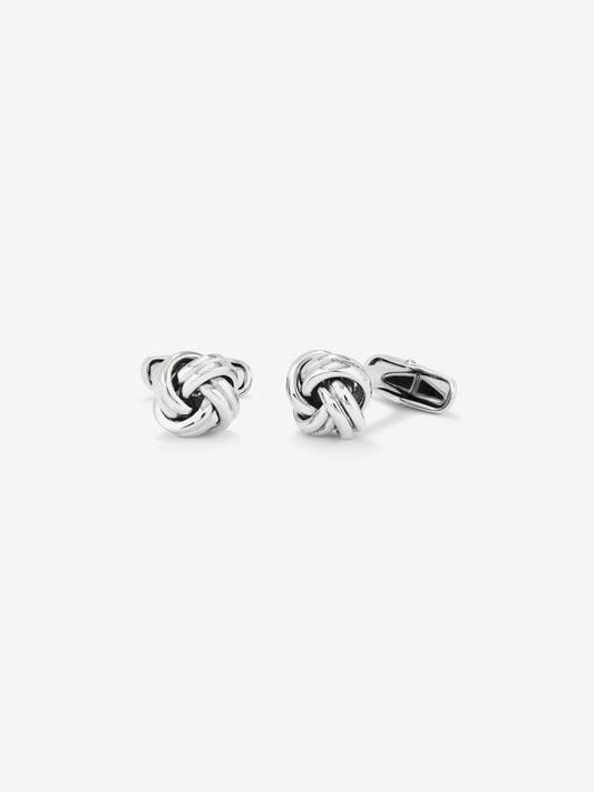 Gemelos de plata 925 con forma de nudo