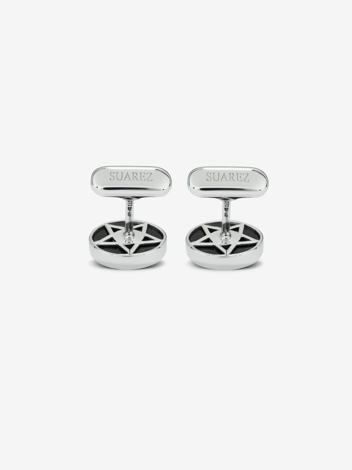 Gemelos de plata 925 y onix
