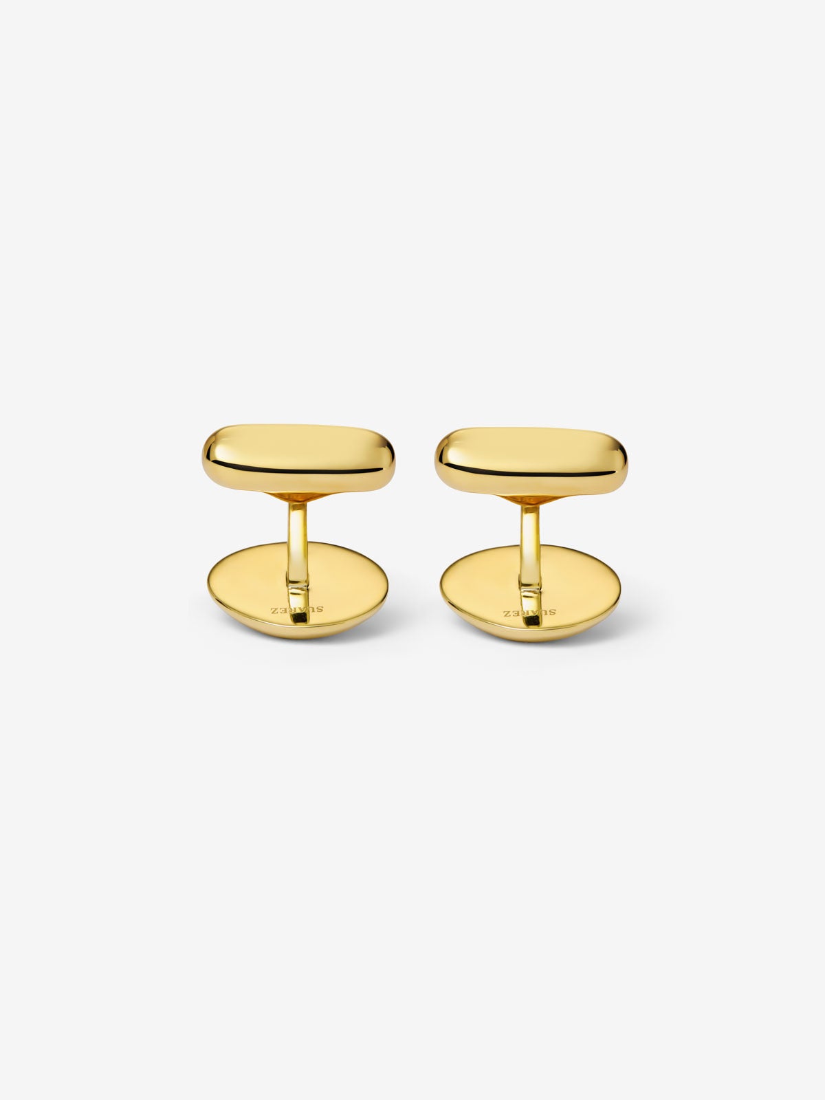 Gemelos de oro amarillo de 18K con forma circular