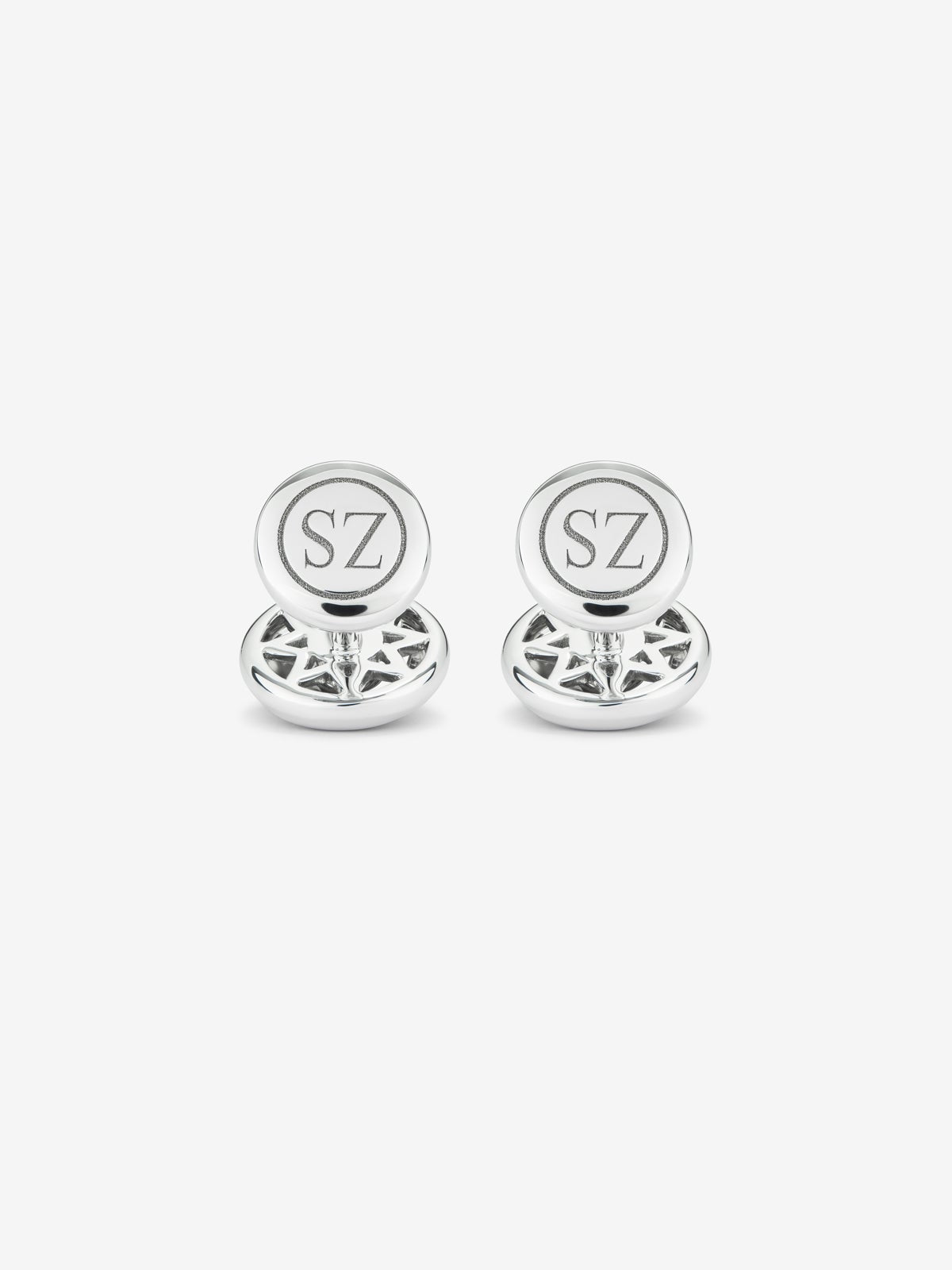 Gemelos de oro blanco y diamante