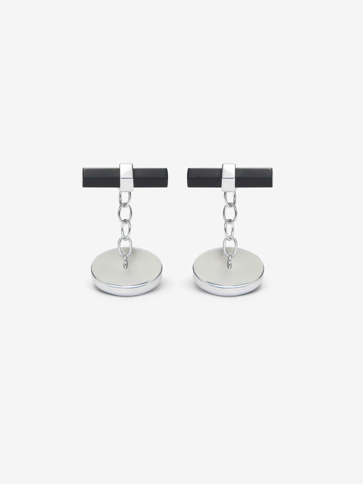 Gemelos de plata 925 con ónix negro y diamantes 