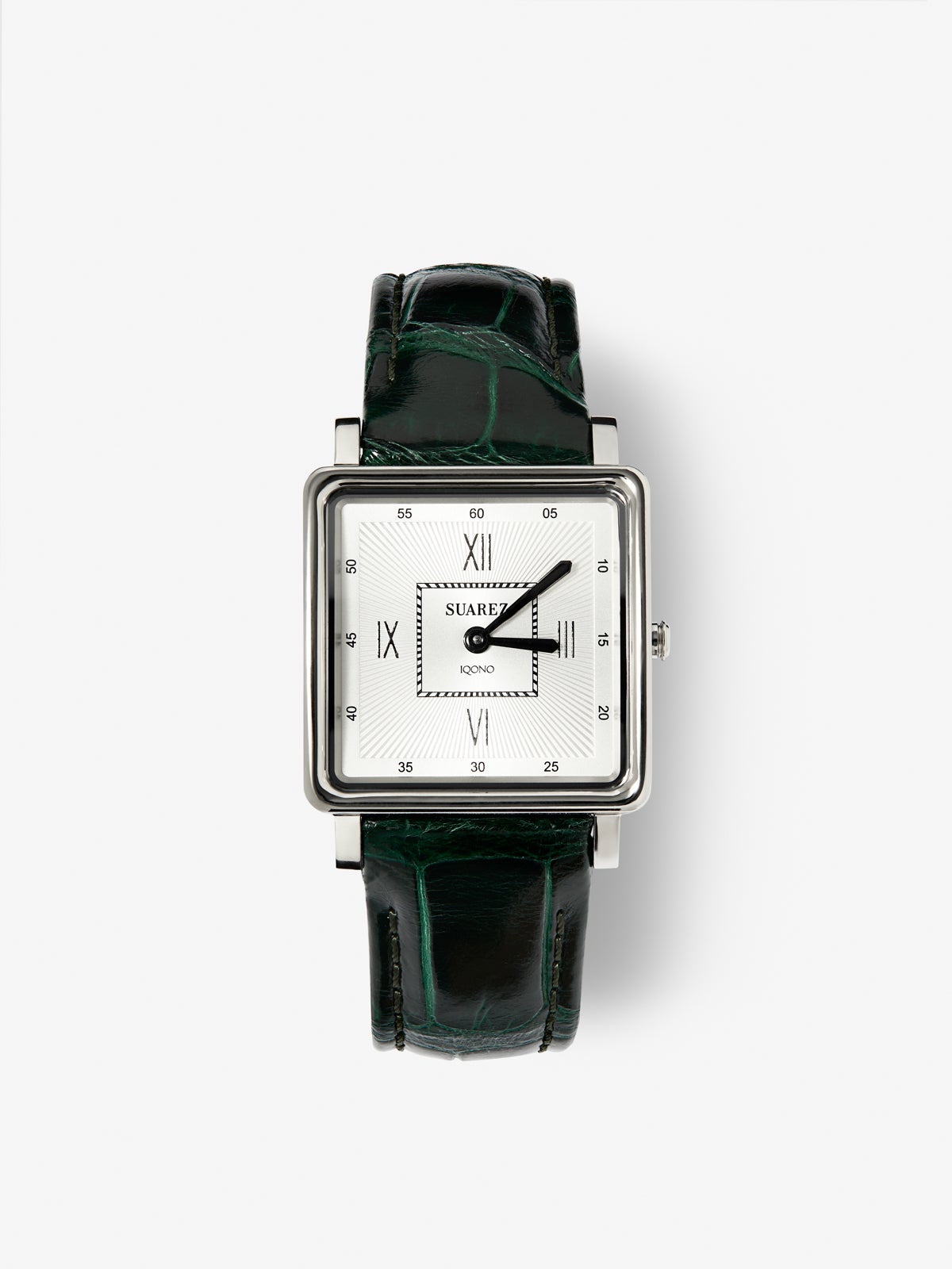Reloj de acero inoxidable y pulsera de piel, con cristal de zafiro y movimiento de cuarzo