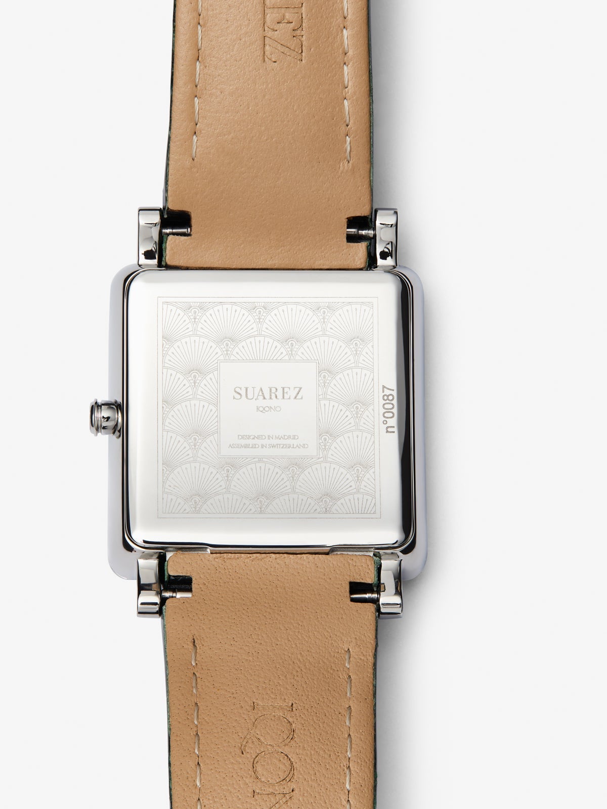 Reloj de acero inoxidable y pulsera de piel, con cristal de zafiro y movimiento de cuarzo