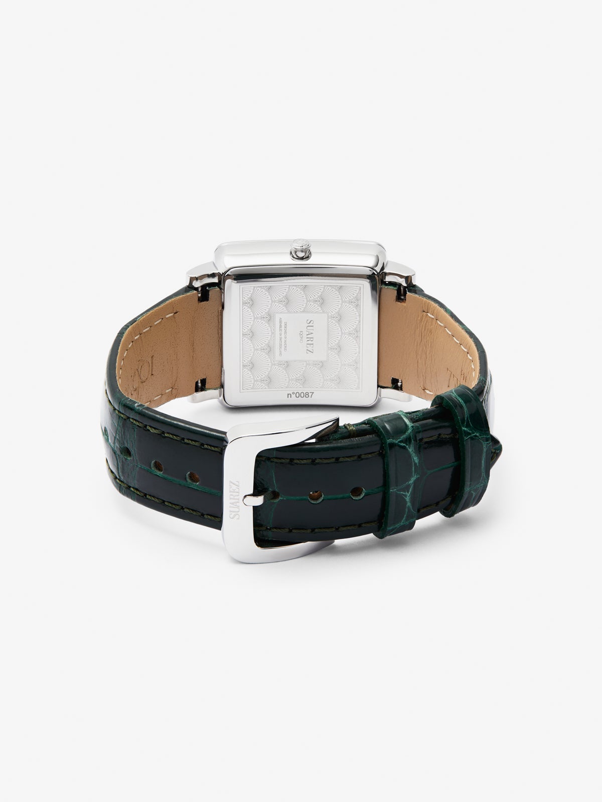 Reloj de acero inoxidable y pulsera de piel, con cristal de zafiro y movimiento de cuarzo