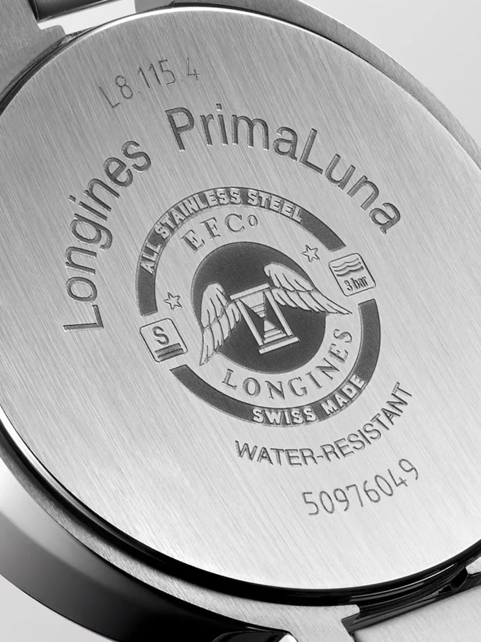 Reloj Longines Primaluna de acero inoxidable con cristal de zafiro y movimiento automático