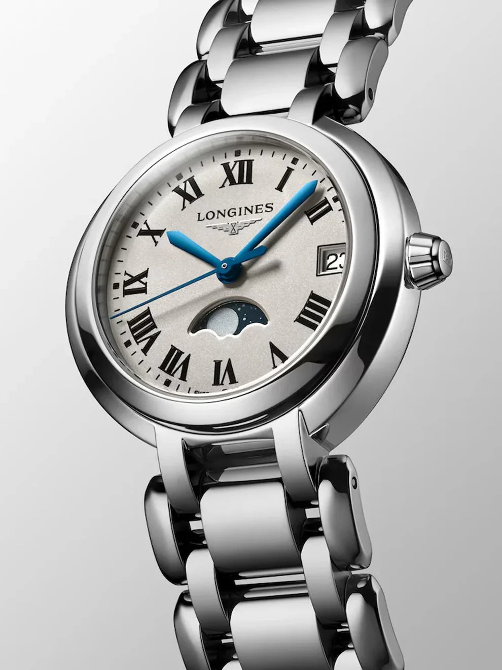 Reloj Longines Primaluna de acero inoxidable con cristal de zafiro y movimiento automático