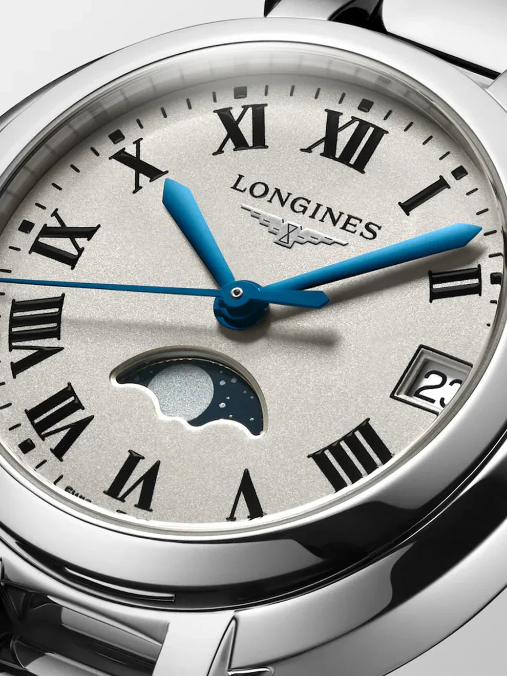 Reloj Longines Primaluna de acero inoxidable con cristal de zafiro y movimiento automático