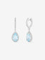 Pendientes de aro con colgante de oro blanco de 18K con topacio y diamante