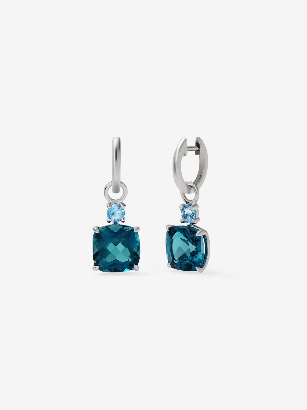 Pendientes de plata con topacio london y swiss