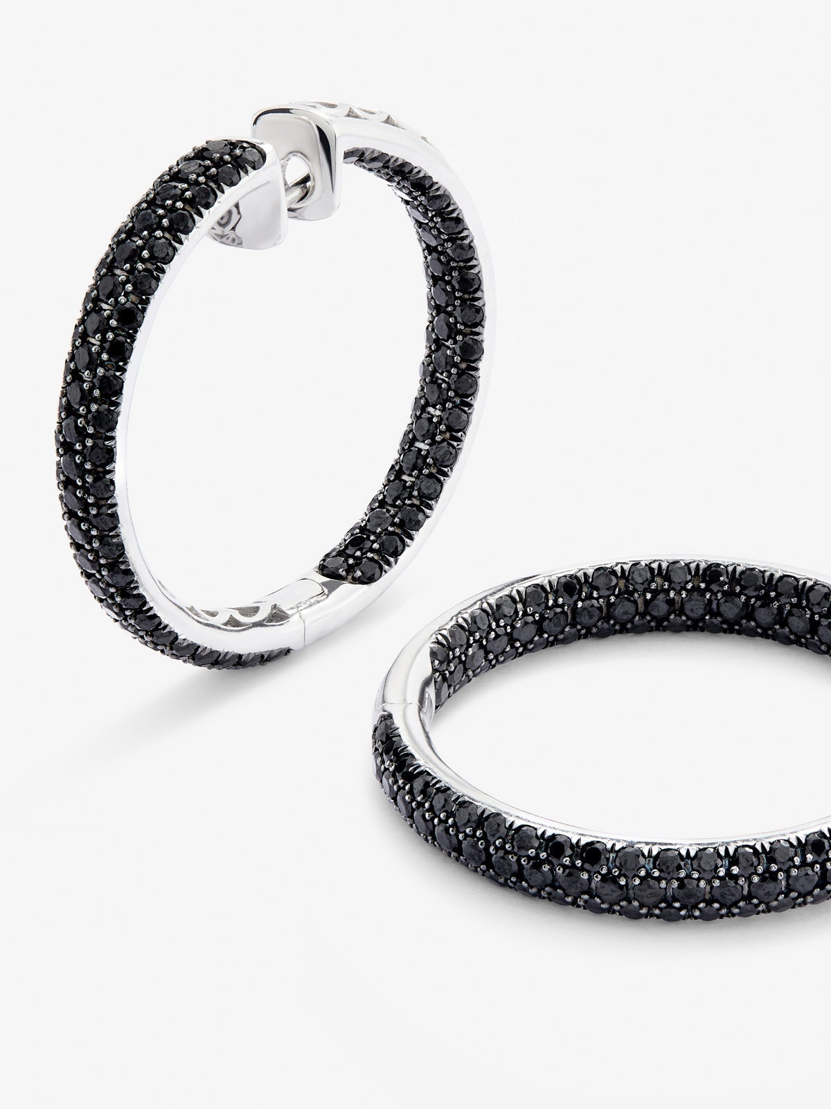 Pendientes de plata 925 con espinelas negras