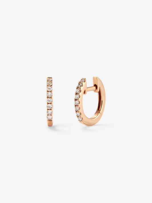 Pendientes de oro rosa de 18kt con diamantes