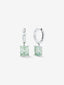 Pendientes aro de plata 925 con amatista verde colgante