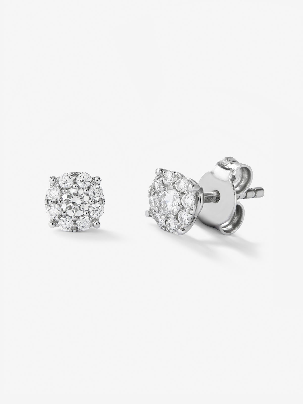 Pendientes de oro blanco de 18K con diamantes blancos en talla brillante de 0,37 cts