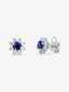 Pendientes con forma de estrella de oro blanco de 18K con 2 zafiros azules en talla brillante y diamantes blancos en talla brillante