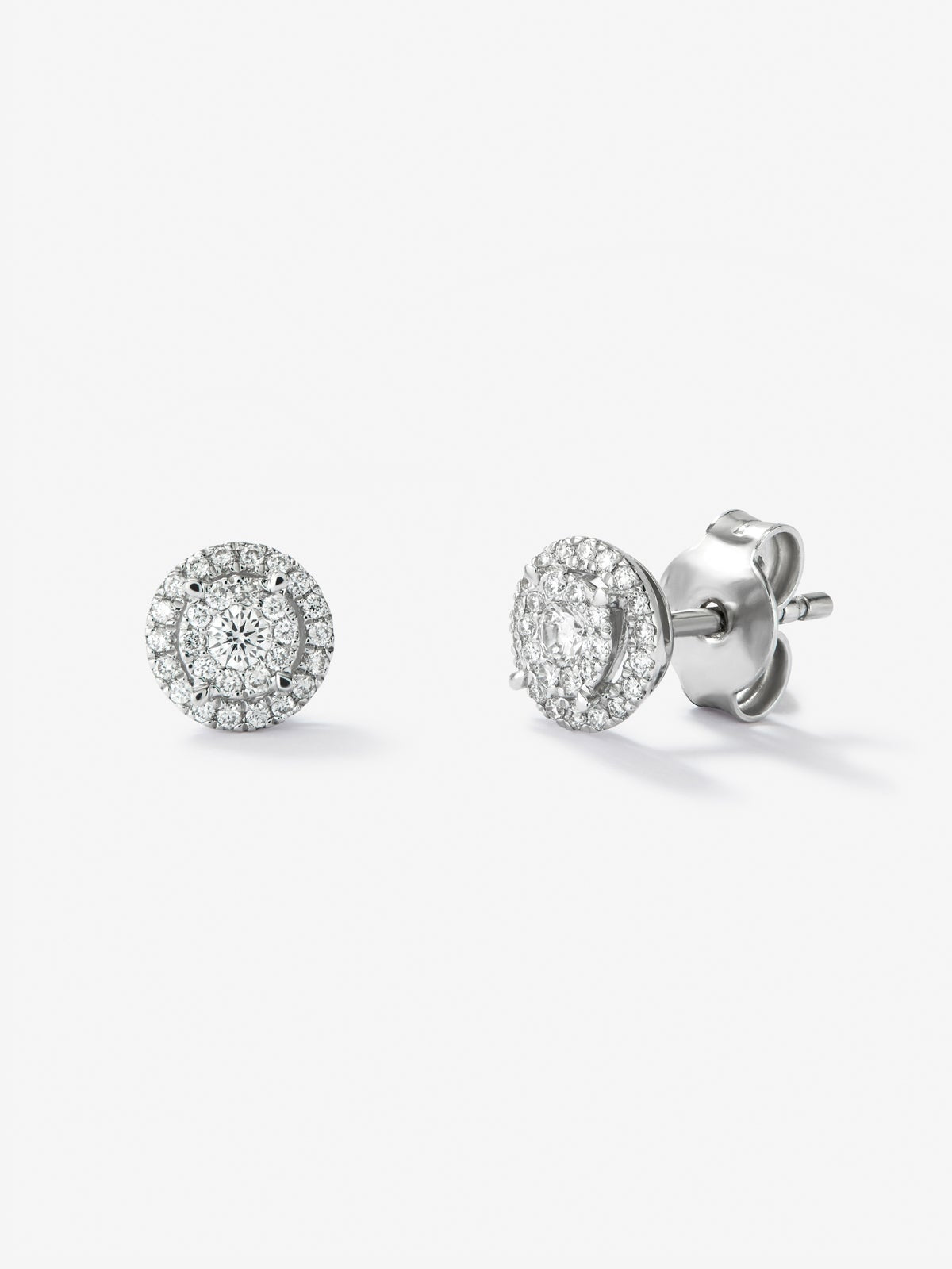 Pendientes de oro blanco de 18kt con diamantes
