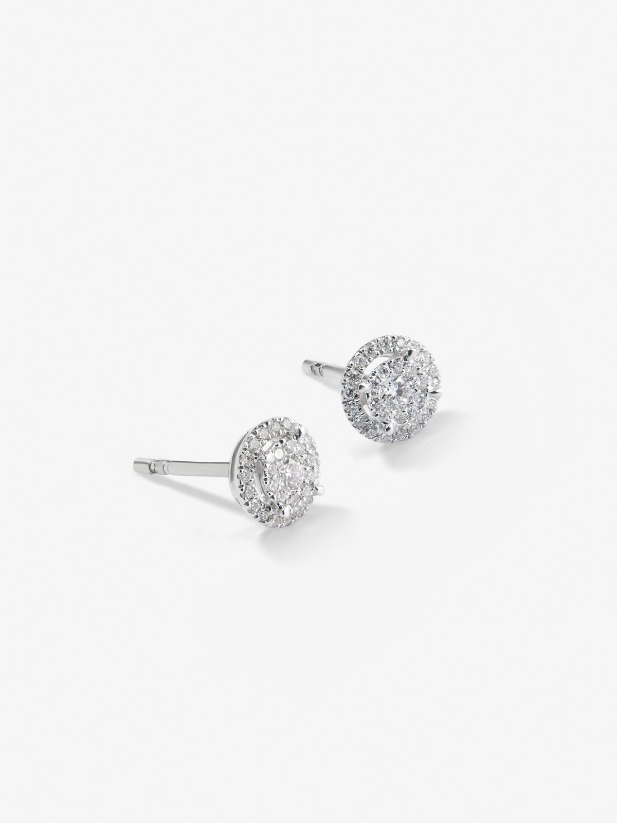 Pendientes de oro blanco de 18kt con diamantes