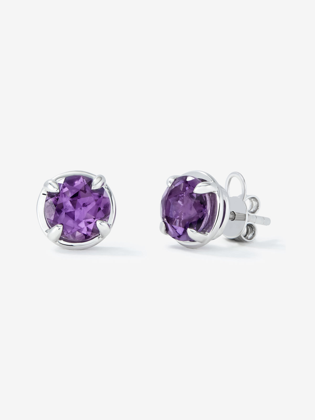 Pendientes de plata 925 con amatista morada de 4,92cts